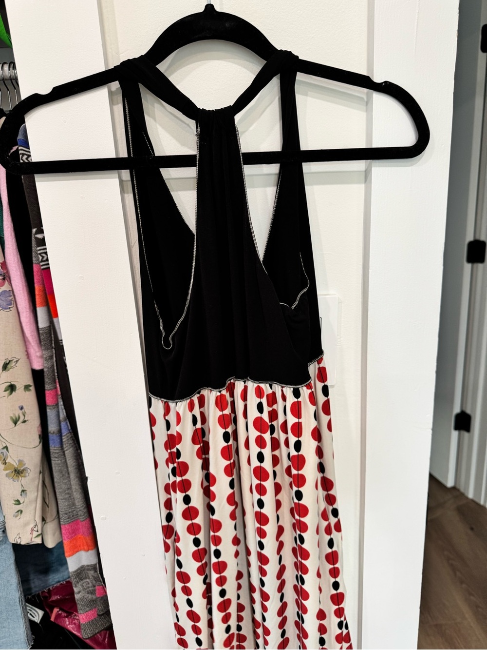 Max Studio Black Halter Dress with Contrast Trim - Picture 4 of 6